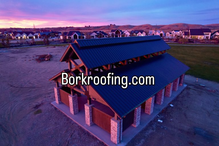 Standing seam metal roof at sunset in Terra View, Eagle, Idaho