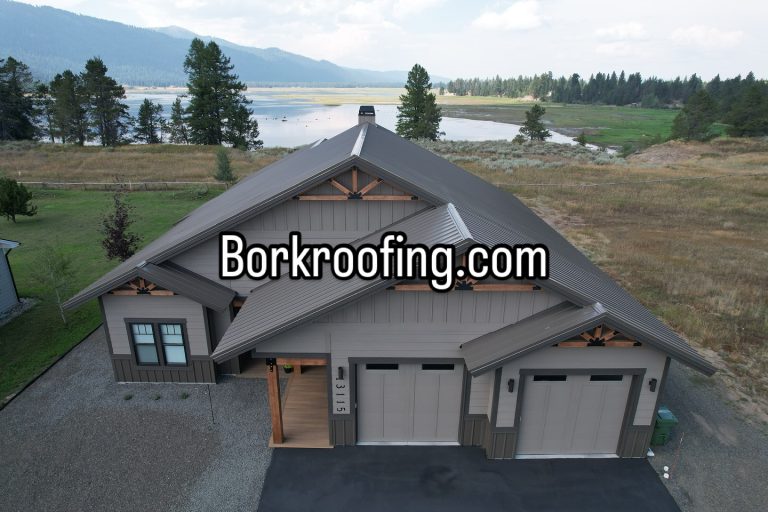 Weathered Copper standing seam metal roof on a home in Donnelly, Idaho